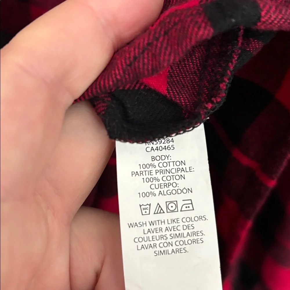Children’s Place Girls Red Buffalo Plaid Flannel Holiday Christmas Dress Size 16 - Picture 6 of 6